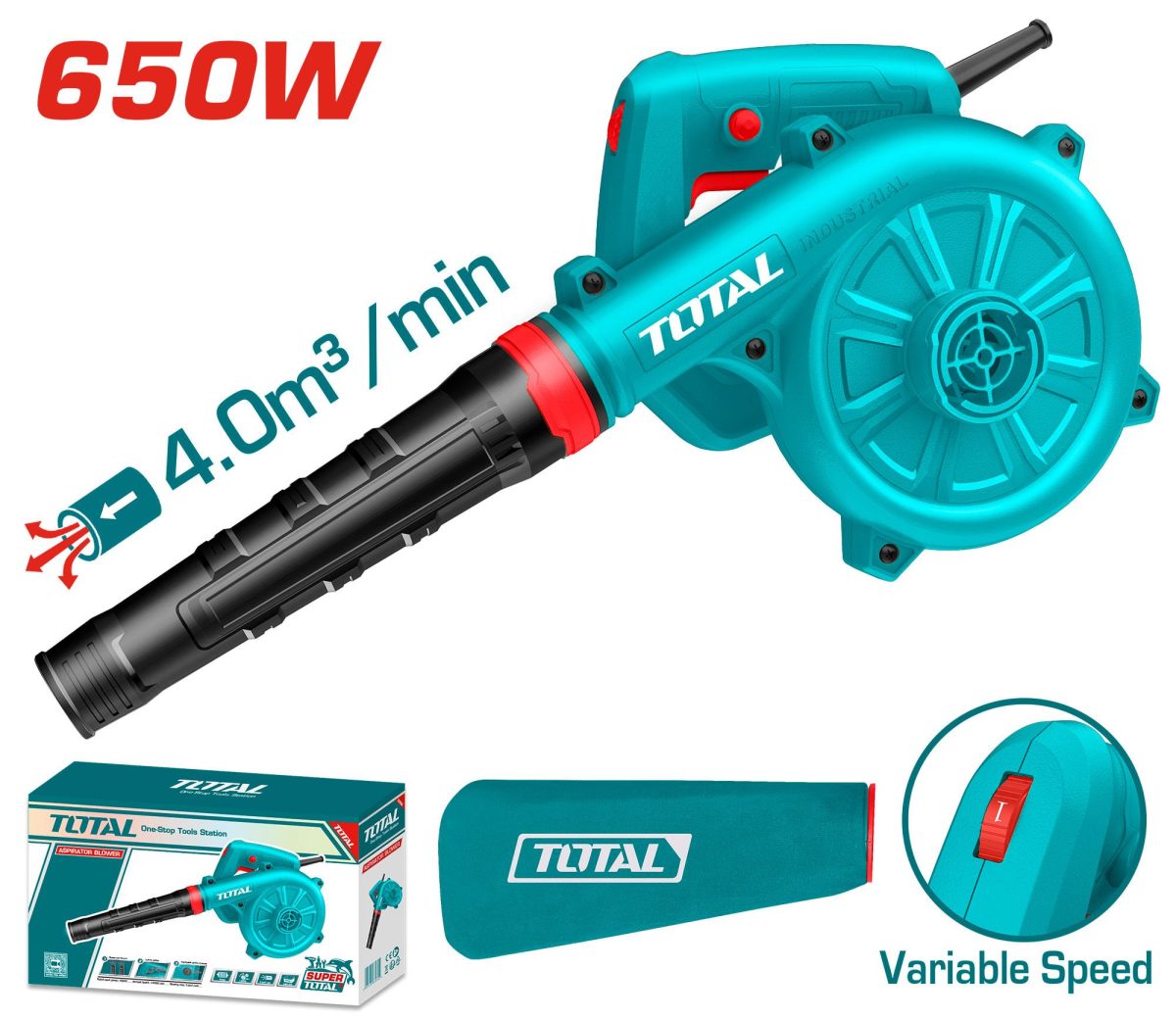 ⁦بلاور هواء 650 وات سرعات شفط و طرد سوبر توتال TB6036⁩ - الصورة ⁦2⁩