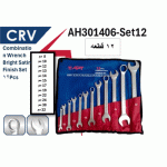 طقم مفتاح بلدى مشرشر 12 قطعه 8-32 ملي كروم فانديوم  موديل APT AH301406 -Set12