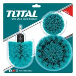 طقم فرشة غسيل مستديرة شنيور 3 قطعة نيلون متوسطة اخضر توتال TACM3001