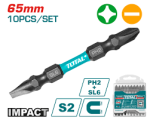⁦لقمه مفك تصادمي صليبه + عاده اتجاهين 6.5 سم BIT PH2 + SL6 65mm توتال TACIM16HL133⁩ - الصورة ⁦3⁩