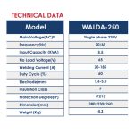 ⁦ماكينة لحام إنفيرتور ديجيتال شنطه اي بي تي 220 فولت 185 أمبير مشتملات APT Walda 250⁩ - الصورة ⁦2⁩