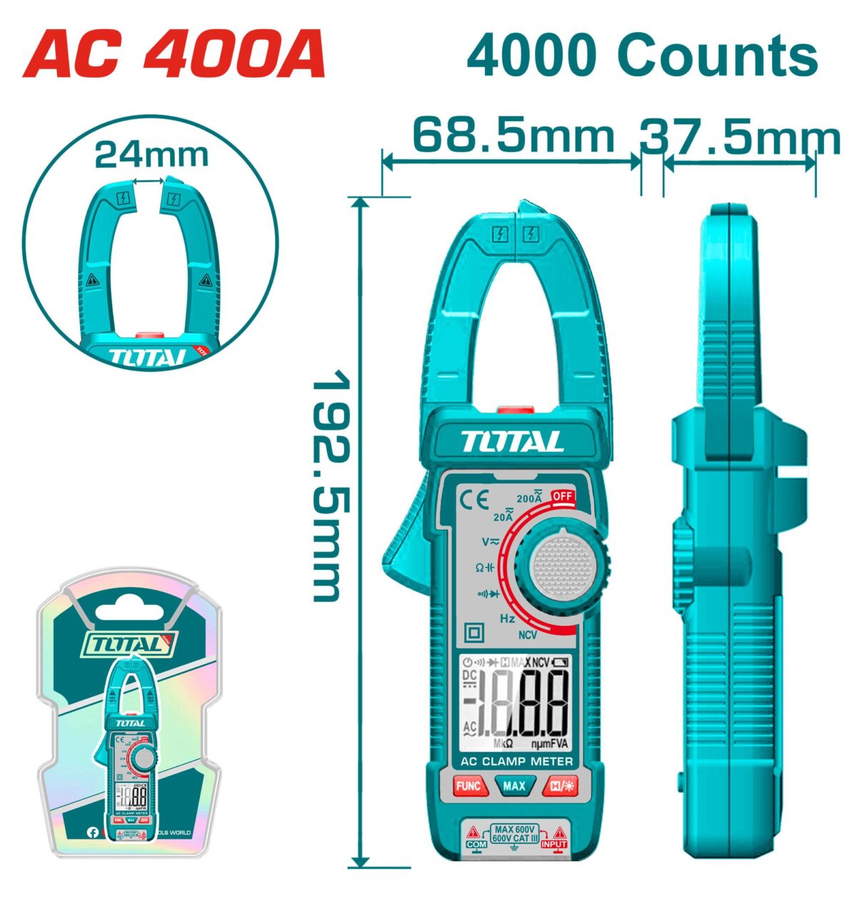 ⁦بنسه كلامب 400 امبير AC توتال TMT762001⁩ - الصورة ⁦1⁩