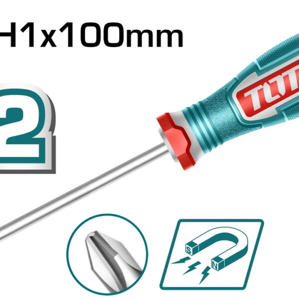 مفك صليبه PH1Χ100 mm خدمه شاقه S2 توتال TSDPH1100