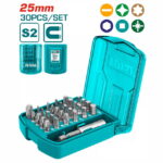طقم لقم و رؤوس مفكات صليبه + عاده + الانكيه 30 قطعه  توتال TACSD10306