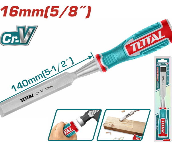 ازميل خشب نجاري 16 ملي يد كاوتش توتال THT41166