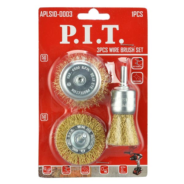 طقم فرشه سلك شنيور 3 قطع APLS10-0003 PIT