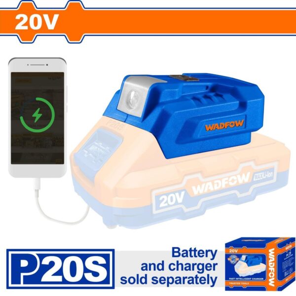 ادابتور بطارية كشاف وشاحن USB وادفو WUCP118