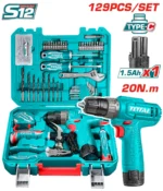 شنطه عده 129 قطعه شنيور 12 فولت 20 نيوتن توتال THKTHP11292