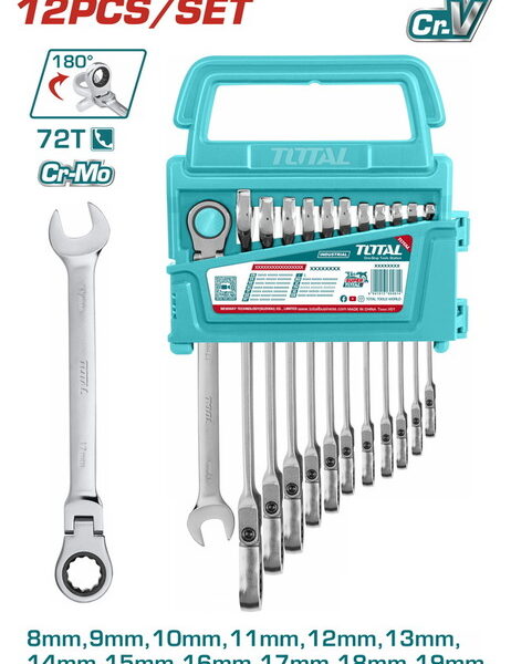 طقم مفتاح سيستيم متحرك 12 قطعه توتال THT102RK5126