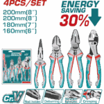 طقم بنسة 8 بوصة + قصافه 7 بوصة +بنسه بوز 6 بوصة +بنسه جاز 8 بوصة خدمه شاقه CRV 30% توتال THT2K0488