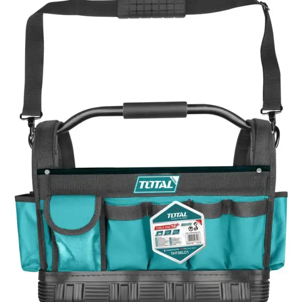 شنطه عده قماش 16 بوصه اطار حديد 21 جيب، قاعدة بلاستيكية توتال THT36L01