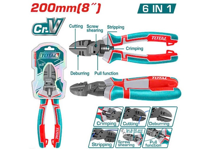 THTMF386 قصافه 8 بوصه خدمه شاقه متعدده الاستخدامات 6×1 توتال THTMF386 CRV - الصورة 1