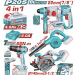 طقم كومبو هيلتي وشنيور وبلاور وصنيه 20 فولت توتال TOSLI250695