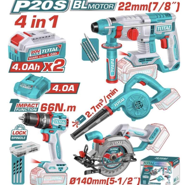 Screenshot طقم كومبو هيلتي وشنيور وبلاور وصنيه 20 فولت توتال TOSLI250695 - الصورة 1