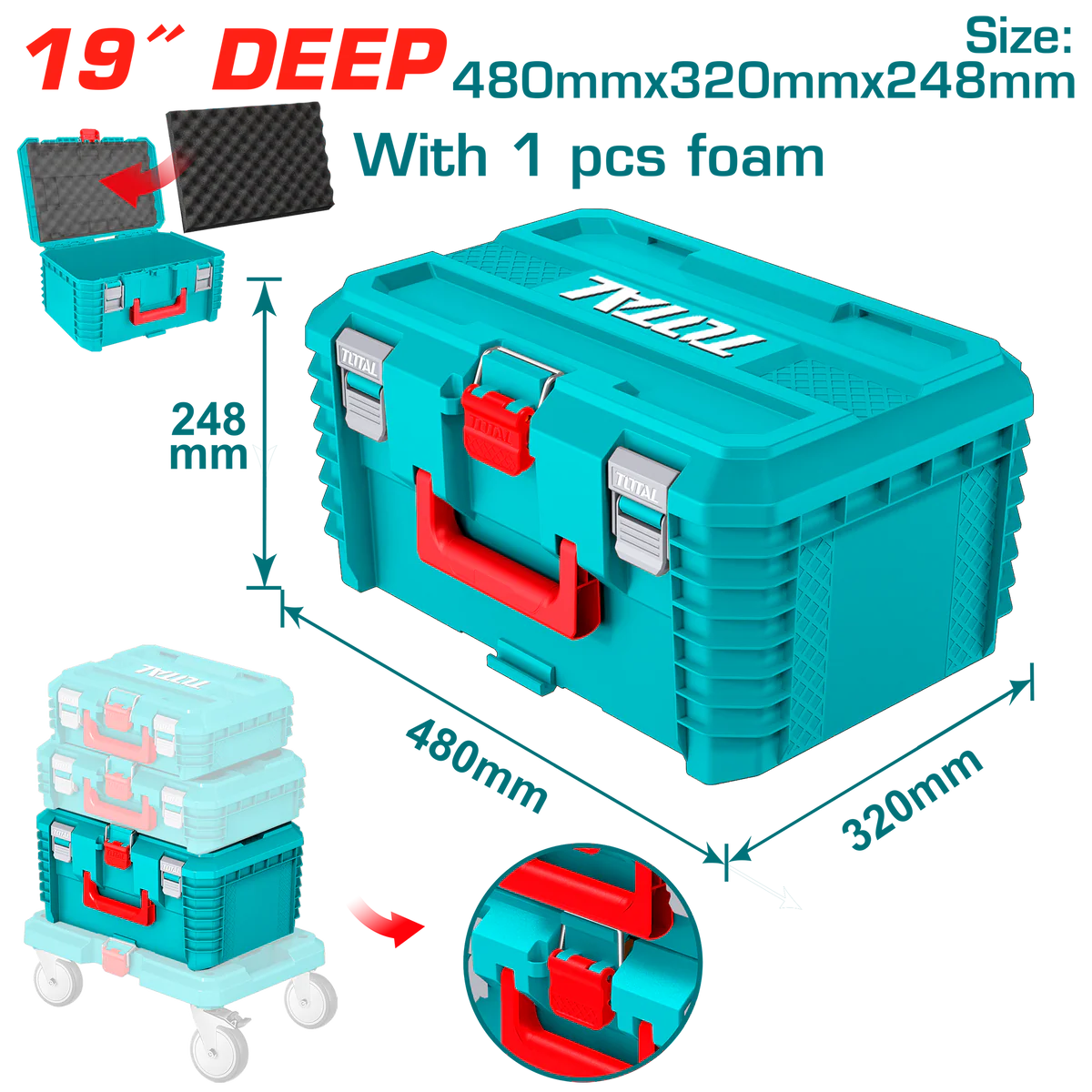TPBXS103_1200x شنطه عده بلاستيك 19 بوصه عمق 248 مم توتال TPBXS103 - الصورة 1