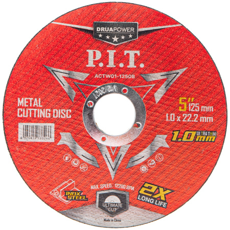 حجر قطعية حديد بسكوته 5 بوصة × 1.2 مم 10 قطع ACTW01-1250A P.I.T