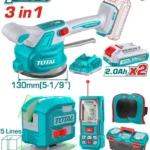 كومبو هزاز سيراميك و متر ليزر و ميزان ليزر توتال 2 بطارية + شاحن TOSLI250606