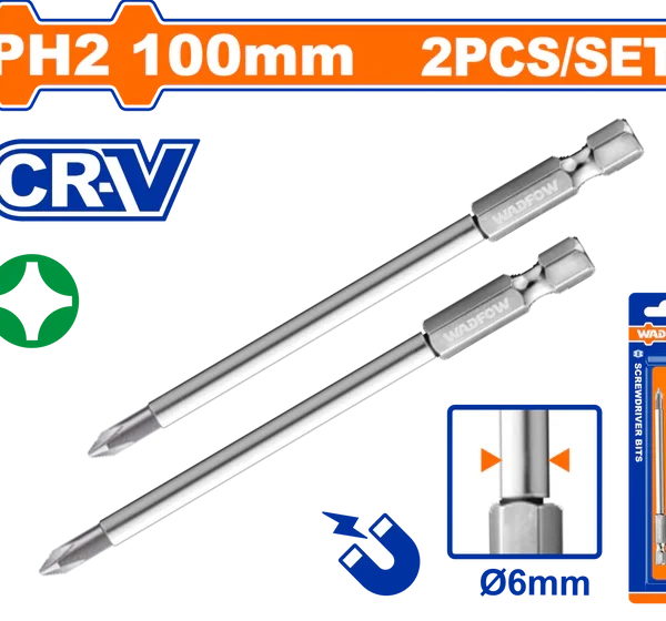 وادفو طقم 2 قطعه سن مفك صليبه 100 مم WSV9KPH2- ph2