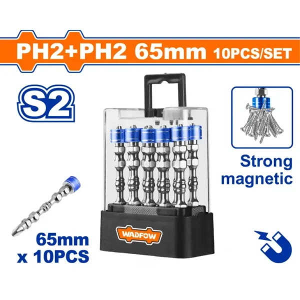 مجموعة رؤوس مفكات ممغنطة قوية من WSV3B01 65MM WADFOW