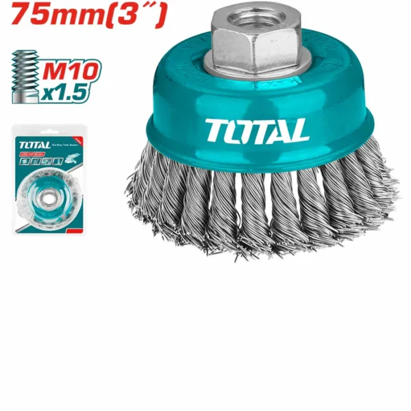 فرشاة سلكية ملتوية 75 ملم توتال تولز TAC32031