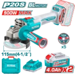 ⁦صاروخ بطارية براشليس 4.5 بوصة 20 فولت + 2 بطارية و شاحن توتال تولز  TAGLI261522⁩ - الصورة ⁦2⁩