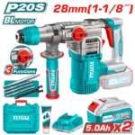 هيلتي 28 مل بطارية مع 2 بطارية 5 أمبير و شاحن توتال TRHLI202862