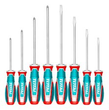 طقم مفكات 8 قطع عادة و صليبة S2 موديل توتال تولز TKSDS0846