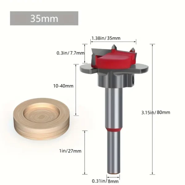 بنطة مفصلية مقاس 35 ملي + استوب لتحديد عمق الحفر X278