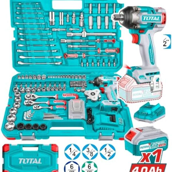 شنطه عده 172ق دريل 550 نيوتن 2 بطارية + شاحن توتال THKTHP41728